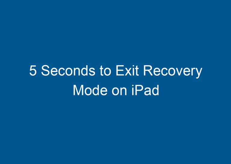 5 Seconds to Exit Recovery Mode on iPad 3