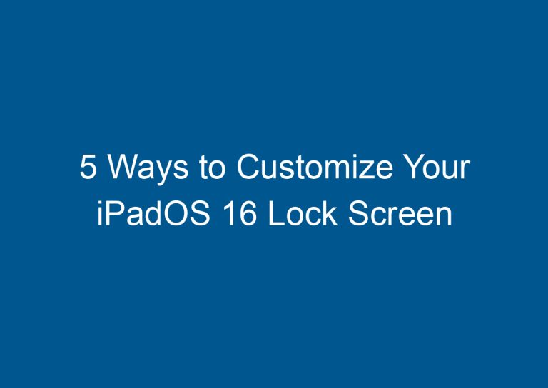 5 Ways to Customize Your iPadOS 16 Lock Screen 8