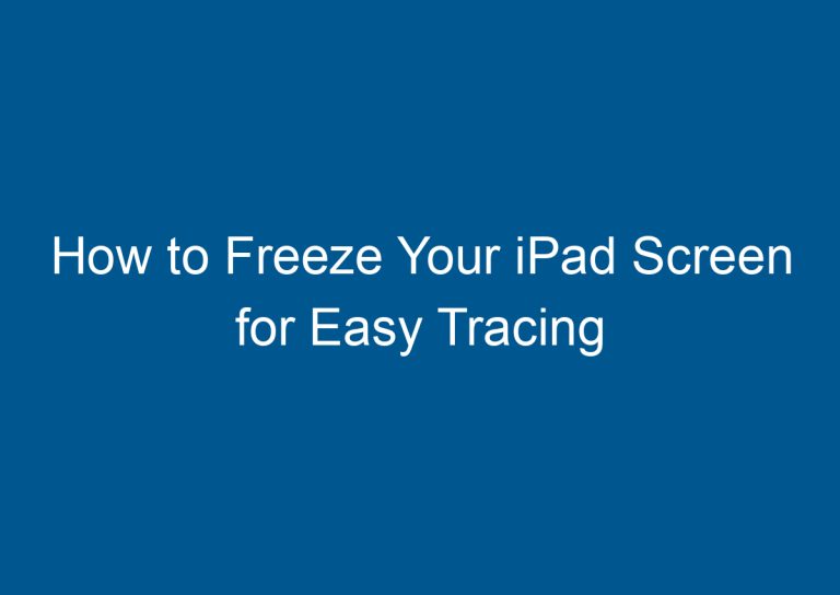 How to Freeze Your iPad Screen for Easy Tracing 2