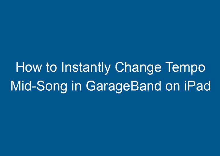 How to Instantly Change Tempo Mid-Song in GarageBand on iPad 3