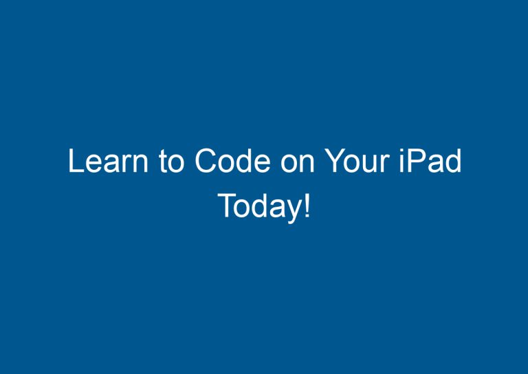 Learn to Code on Your iPad Today! 4