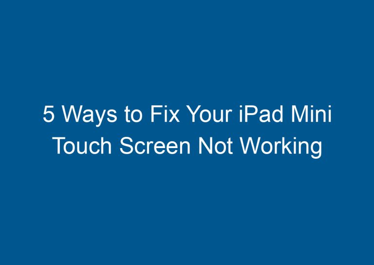 5 Ways to Fix Your iPad Mini Touch Screen Not Working 3