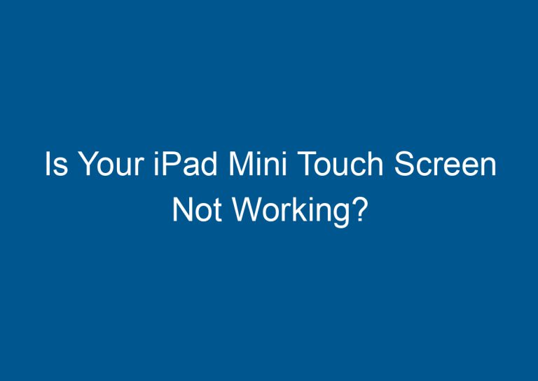 Is Your iPad Mini Touch Screen Not Working? 6