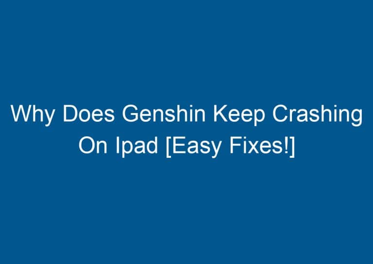 Why Does Genshin Keep Crashing On Ipad [Easy Fixes!] 9