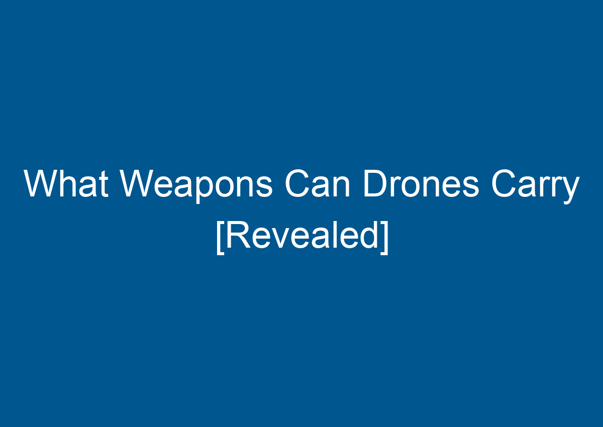 What Weapons Can Drones Carry [Revealed] Digitalhow