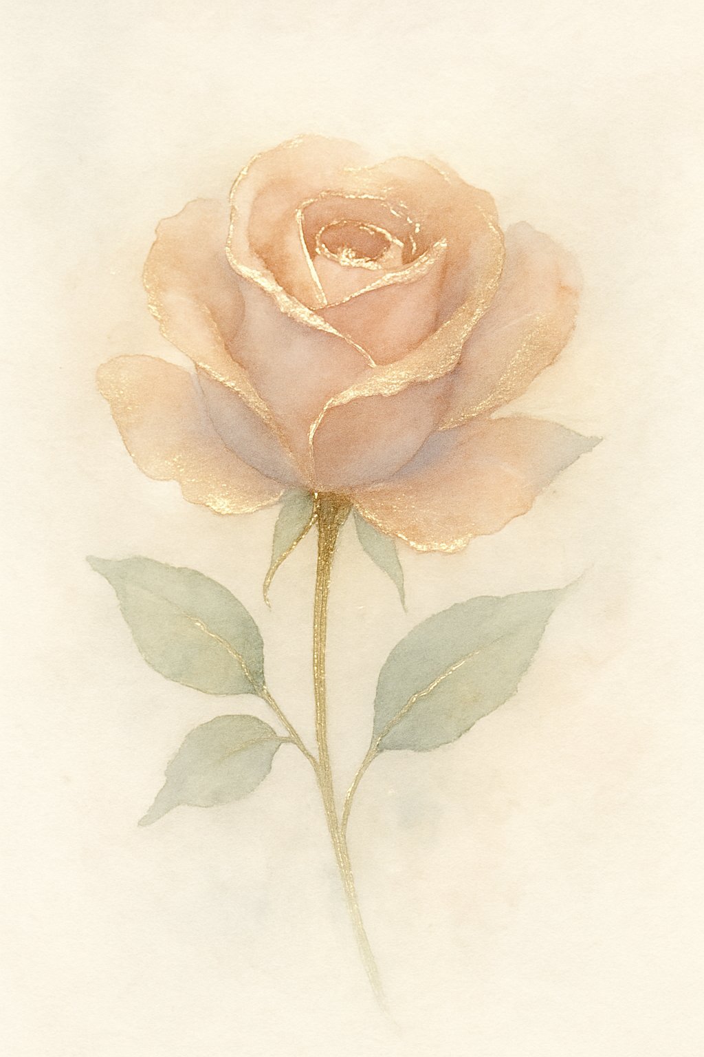 A single object painted with soft pastel colors and subtle metallic highlights on a light background.