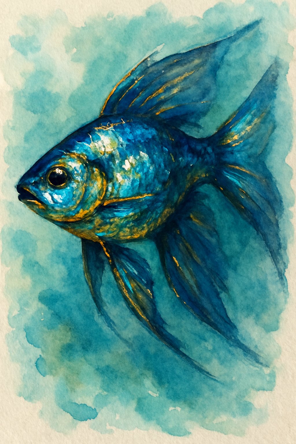 A colorful fish with shimmering scales swimming in clear water.