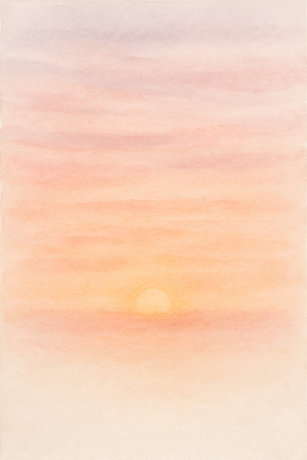 A simple sunset with soft pastel colors fading into a light sky.