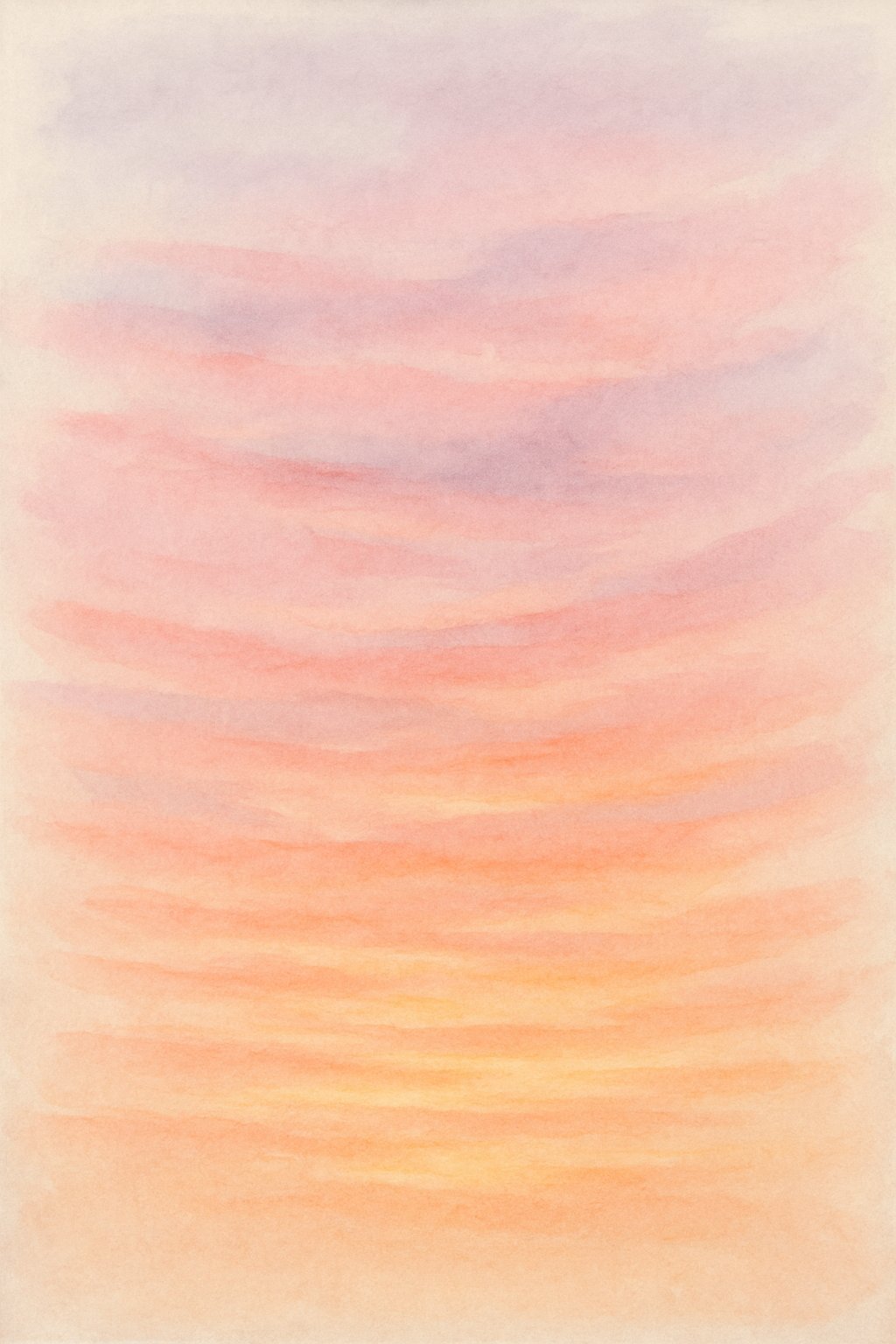 A soft pastel sunset with gentle color transitions in the sky above a calm horizon.
