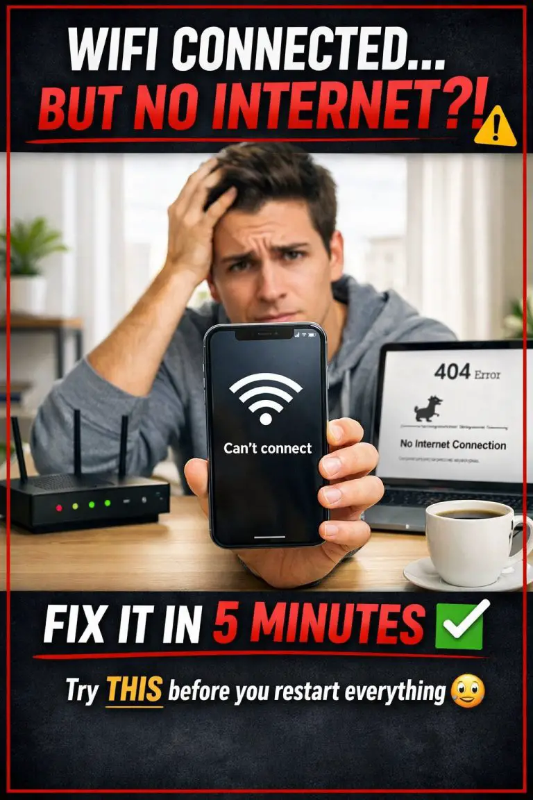 Wifi Connected But No Internet? Fix It In 5 Minutes