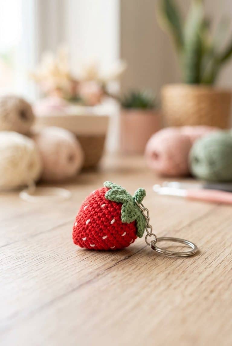 Mini Crochet Strawberry