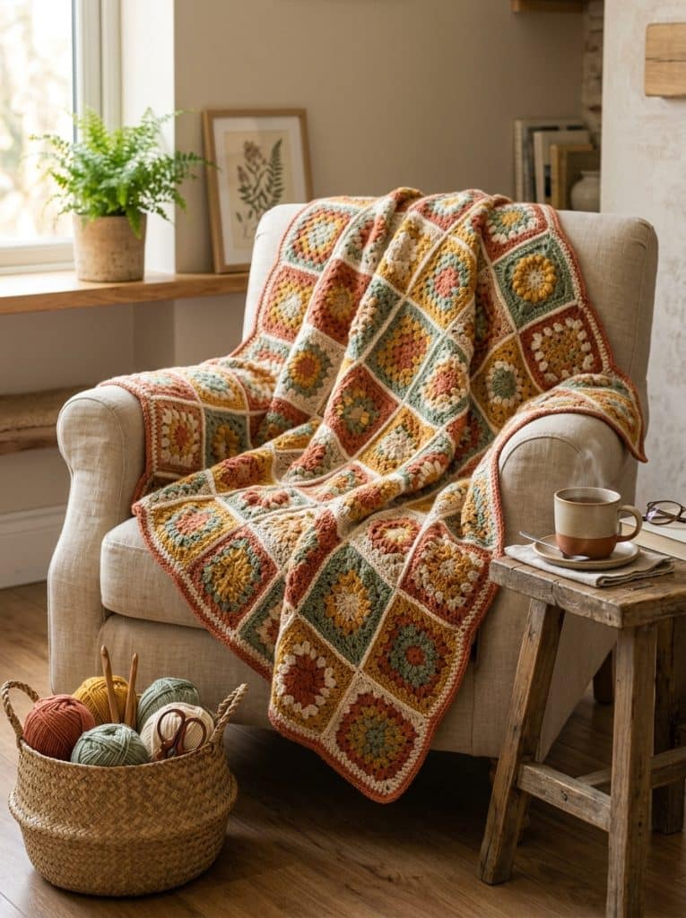How To Make A Colorful Granny Square Crochet Blanket (Step-By-Step Guide) 2