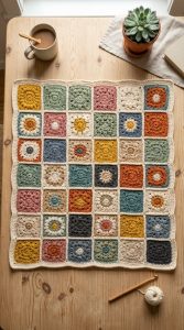 stunning-Granny-Square-Crochet-Blanket-Ideas-for-a-Cozy-Boho-Bedroom